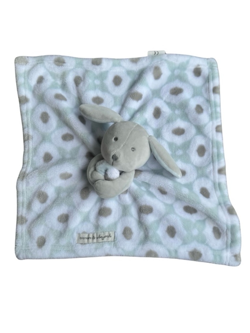Blankets & Beyond Dog Blue Grey White Plush Baby Security Blanket Lovey